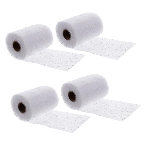 DOITOOL 4 Rollen Garn Zum Wickeln Von Blumen Weihnachtsband Dekorativ Maschenband Für Kränze Schleife Netzwickel Band Zum Verpacken Schneegitter Weihnachten Weihnachtsnetzband Weiß DOITOOL 4 Rollen Garn Zum Wickeln Von Blumen Weihnachtsband Dekorativ Maschenband Für Kränze Schleife Netzwickel Band Zum Verpacken Schneegitter Weihnachten Weihnachtsnetzband Weiß von DOITOOL