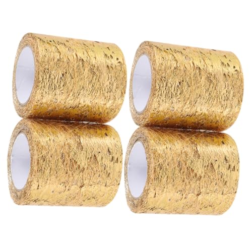 DOITOOL 4 Rollen Gold Tüllband Netzstoff Breit Bastelband für DIY Schleifen Geschenkverpackung Tischdeko und Handarbeiten Langlebig und Reißfest DOITOOL 4 Rollen Gold Tüllband Netzstoff Breit Bastelband für DIY Schleifen Geschenkverpackung Tischdeko und Handarbeiten Langlebig und Reißfest von DOITOOL