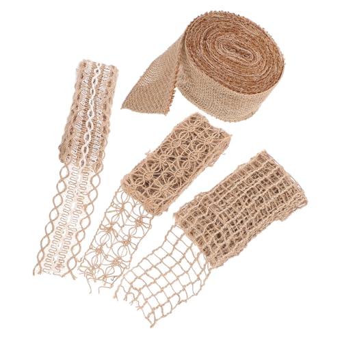 DOITOOL 4 Rollen Maschenband aus Sackleinen Blumen Verpackung Basteln Verzierungen verdrahtetes Band Drahtgeflechtband aus Sackleinen Mesh-Geschenkband Mesh herstellen Stoff DOITOOL 4 Rollen Maschenband aus Sackleinen Blumen Verpackung Basteln Verzierungen verdrahtetes Band Drahtgeflechtband aus Sackleinen Mesh-Geschenkband Mesh herstellen Stoff von DOITOOL