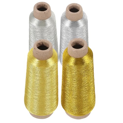 DOITOOL 4 Rollen Stickgarne Bunten Farben Strapazierfähige Stickfäden für Diy Handarbeiten für Kreuzstich und Projekte Silberne und Goldene Varianten von DOITOOL