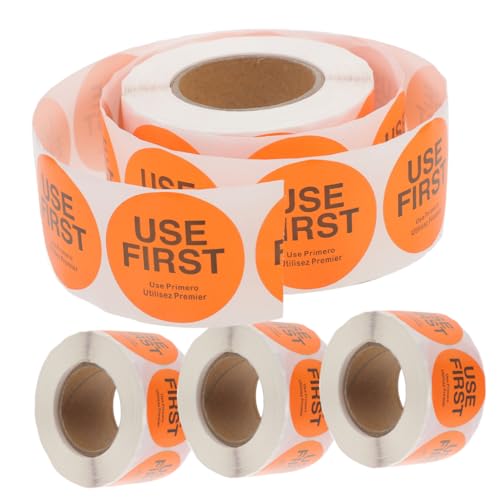 DOITOOL 4 Rollen Use First Aufkleber Vorratskontrolle Küchenetiketten Selbstklebend Etiketten pro für Restaurant Lebensmittel Verpackung Lagerverwaltung Verpackungskennzeichnung von DOITOOL