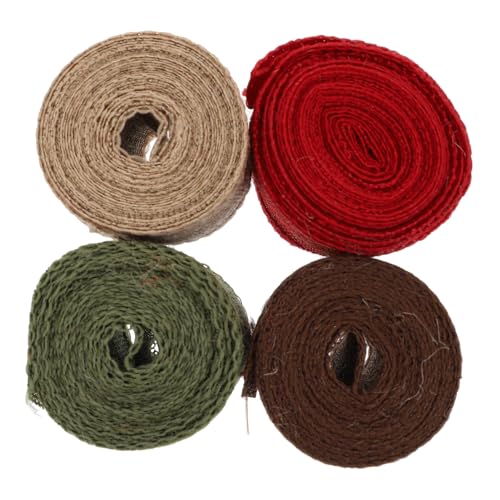 DOITOOL 4 Rollen Weihnachtsdeko Geschenkband Festliche Einfarbige Geschenkverpackungsbänder in Rot Grün Braun und Leinenoptik für DIY Schleifen und Kränze DOITOOL 4 Rollen Weihnachtsdeko Geschenkband Festliche Einfarbige Geschenkverpackungsbänder in Rot Grün Braun und Leinenoptik für DIY Schleifen und Kränze von DOITOOL