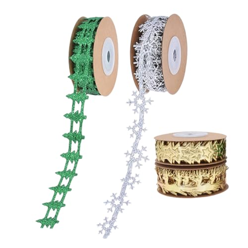 DOITOOL 4 Rollen Weihnachtsglitzerband mit Schneeflockenprägung Robustes Organza-dekoband für Geschenkverpackung DIY Kränze Schleifen und Festliche Bastelarbeiten DOITOOL 4 Rollen Weihnachtsglitzerband mit Schneeflockenprägung Robustes Organza-dekoband für Geschenkverpackung DIY Kränze Schleifen und Festliche Bastelarbeiten von DOITOOL