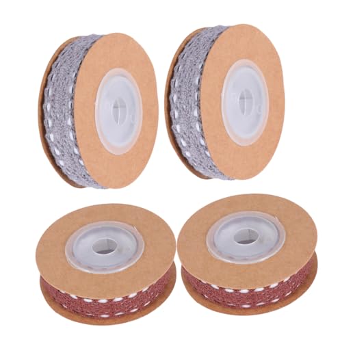 DOITOOL 4 Rollen Yards Selbstklebendes Spitzenband Baumwolle Mischfarbenes Diy Bastelband für Verpackungen Partys und Dekorationen für Zuhause und Büro von DOITOOL