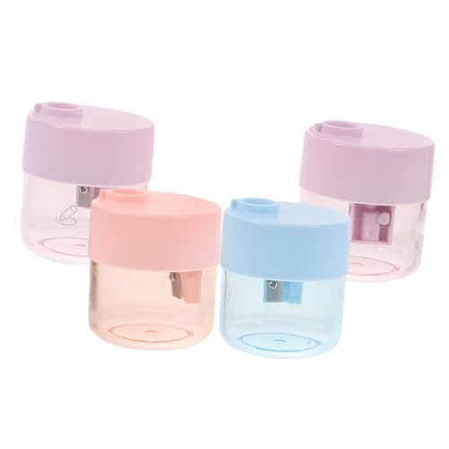 DOITOOL 4 STÜCKE Transparente Manuelle Bleistiftspitzer Tragbare Robuste Anspitzer für Schüler Praktisch und Effizient für Schule und Zuhause Zufällige Farbe Zufällige Farbe von DOITOOL