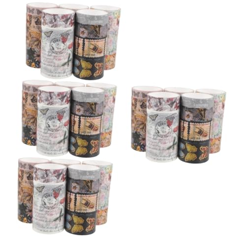 DOITOOL 4 Sätze Blumenpapierband Blumenklebeband Papierband Sammelalbum Handwerk Blumenband Diy Klebeband Dekoratives Klebeband Zum Basteln Washi-klebeband Aufkleber 17 Rollen * 4 von DOITOOL