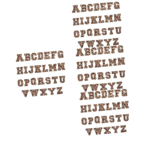 DOITOOL 4 Sätze Buchstaben-patch Flicken Für Bekleidung Wärmeübertragung Buchstaben Gestickte Anfangsbuchstaben Stoffbuchstaben Zum Aufbügeln Bügelbilder Flanell Hellbraun 26 Stücke * 4 von DOITOOL