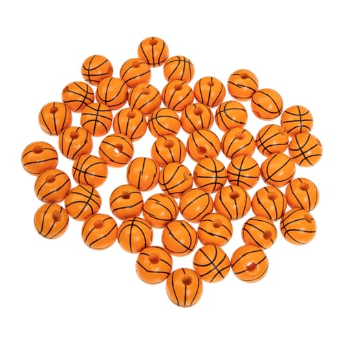 DOITOOL 4 Sätze Diy Holzperlen Basketball Serie Bunte Druckholzperlen Für Schmuckherstellung Und Bastelprojekte Für Kreative Diy Ideen Und 50 Stück * 4 von DOITOOL