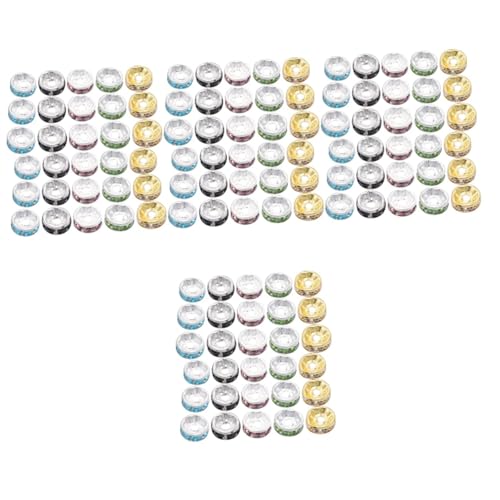 DOITOOL 4 Sätze Diy Schmuckzubehör Spacer Perlen Mit Strass Für Armbänder Und Bastelprojekte Mix Und Beads Für Schmuckherstellung 300 Stück * 4 von DOITOOL
