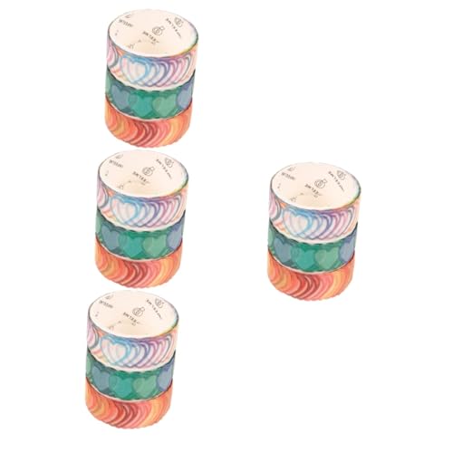 DOITOOL 4 Sätze Diy Washi Tape Für Notizbuch Dekoration Dekorative Klebebänder Für Scrapbooking Vielseitige Washi Tape Zum Basteln Für Und Projekte 3 Rollen * 4 von DOITOOL
