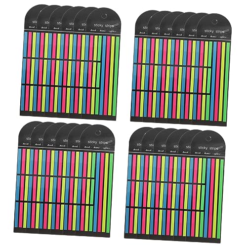 DOITOOL 4 Sätze Fluoreszierende Buchregister Kleberegister Markierungsstreifen Seitenmarkierungen Register Markierungsstreifen Aufkleber Textmarker Etiketten 6 Stück * 4 von DOITOOL