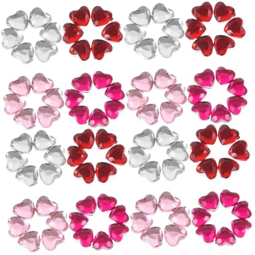 DOITOOL 4 Sätze Herzförmige Acryl Strasssteine Flache Rückseite Dekoration Für Hochzeiten Bastelarbeiten Handtaschen Und Schuhe Diy Zubehör 400 Stück * 4 von DOITOOL