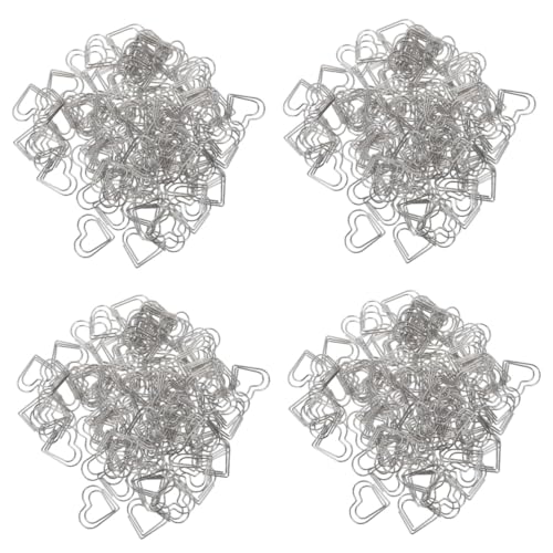 DOITOOL 4 Sätze Herzförmige Büroklammern Dekorative Büroklammern Aus Metall Für Dokumente Notizen Fotos Kreative Lesezeichen Für Büro Und Schule Delicate Paper Clips 100 Stück * 4 von DOITOOL