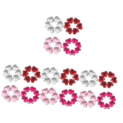 DOITOOL 4 Sätze Herzform Acryl Strasssteine Flachrückseite Dekorationsmaterial Für Diy Handwerksprojekte Glitzersteine Für Schuhe Schmuck Und Hochzeitsdeko 400 Stück * 4 von DOITOOL