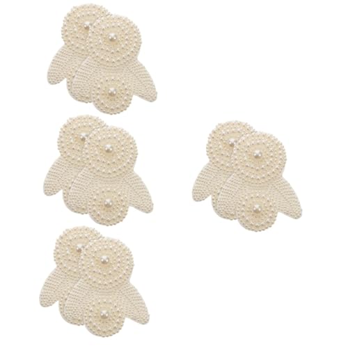 DOITOOL 4 Sätze Hochzeitsschuh Dekoration Stoff Patch Flecken Perle Hüte Nähen Dekorative Kleidung Kleideraufnäher Flicken Für Kleidung Heißschmelzkleber 2 Stücke * 4 von DOITOOL