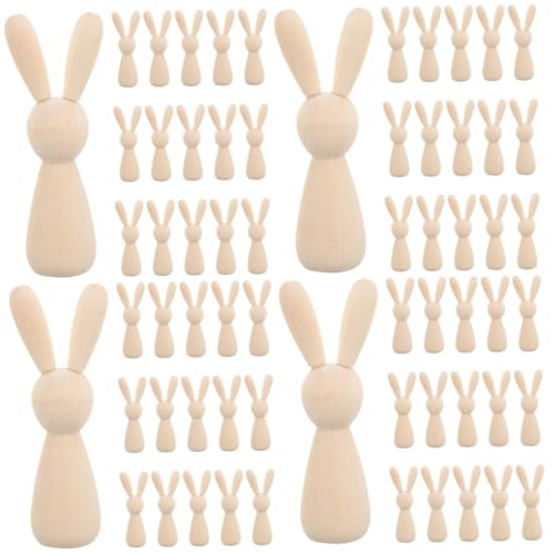DOITOOL 4 Sätze Holzkaninchen Unfertige Holzfiguren Für Diy Bastelprojekte Bastelbedarf Zum Bemalen Und Dekorieren Für Feste Und Anlässe 16 Stück * 4 DOITOOL 4 Sätze Holzkaninchen Unfertige Holzfiguren Für Diy Bastelprojekte Bastelbedarf Zum Bemalen Und Dekorieren Für Feste Und Anlässe 16 Stück * 4 von DOITOOL