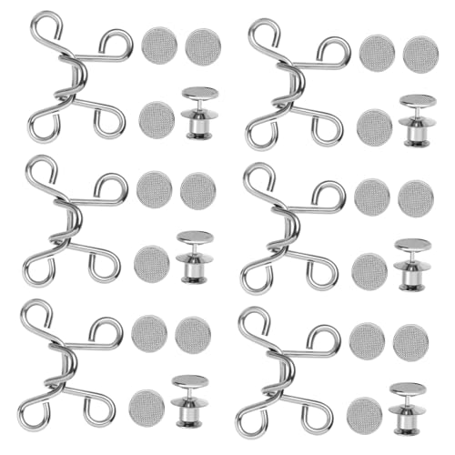 DOITOOL 4 Sätze Jeans Knöpfe Taillenstraffer Schnallen für Passform Hosenbund Verstellbar No Sew Clips Hosenknopf Ersatz für Dünne S Silber von DOITOOL