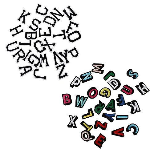 DOITOOL 4 Sätze Kreativen Buchstaben Patches Schwarze und Bunte Applikationen zum Aufbügeln oder Aufnähen für Kleidung und Accessoires von DOITOOL