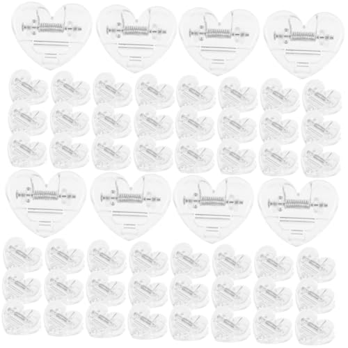 DOITOOL 4 Sätze Liebesclip Fotoclips in Herzform Geformt Herzen Kleine Clips Verschlussclip in Herzform Herzförmige Kleine Büroklammer Kompakte Fotoclips Abs Transparent 15 Stücke * 4 von DOITOOL