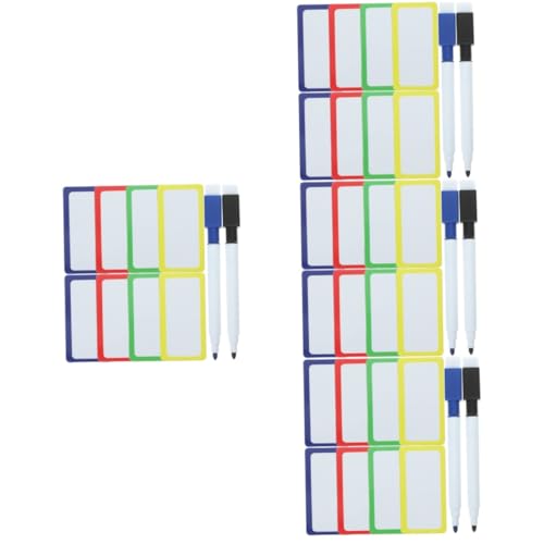 DOITOOL 4 Sätze Magnetische Beschriftungsaufkleber Wiederverwendbar mit Abwischbarem Stift für Whiteboards Kühlschränke und Andere Metallische Oberflächen Praktische Lösung von DOITOOL