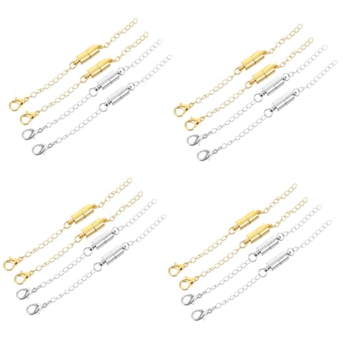 DOITOOL 4 Sätze Magnetische Halskettenverlängerungen Schmuckverlängerung Mit Magnetverschluss Für Diy Und Armbänder Zur Anpassung Von Schmucklängen 4 Stück * 4 DOITOOL 4 Sätze Magnetische Halskettenverlängerungen Schmuckverlängerung Mit Magnetverschluss Für Diy Und Armbänder Zur Anpassung Von Schmucklängen 4 Stück * 4 von DOITOOL