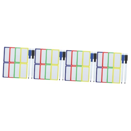 DOITOOL 4 Sätze Magnetische Whiteboard Wiederverwendbare Abwischbare Sticker für Kühlschrank und Büro Whiteboard Stift Farblich Sortiert Beschriften und Organisieren von DOITOOL