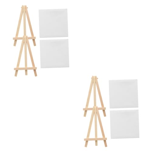 DOITOOL 4 Sätze Mini Leinwände mit Staffeleien Hochwertige Diy Malsets für Kunstprojekte Geeignet für Öl und Acrylmalerei und Sicher der Anwendung von DOITOOL