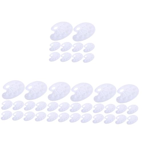 DOITOOL 4 Sätze Palette Emaille Lackplatten Handwerk Teller Lieferungen Mischen Kunst Pigment Farbwannen Tablett Malerei Farbhalterschale Plastik Weiß 10 Stück * 4 von DOITOOL
