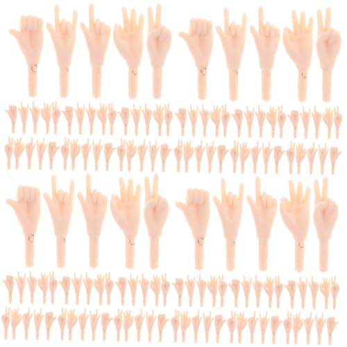 DOITOOL 4 Sätze Puppenhandzubehör Miniatur Gemeinsam Herstellung Puppenteile Puppengelenke Diy-handteile Handgefertigte Handwerksteile Diy-handwerksteile Mini-hände Pvc Beige 100 Stück * 4 von DOITOOL