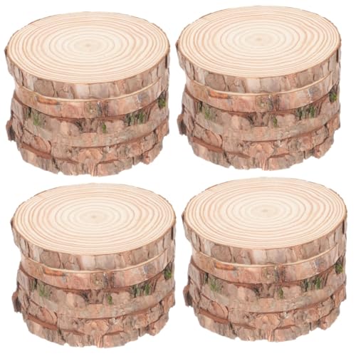 DOITOOL 4 Sätze Runde Holzscheiben Unbehandelt Für Bastelarbeiten Diy Materialien Zum Bemalen Und Dekorieren Von Untersetzern Und Hochzeitsornamenten 6 Stück * 4 von DOITOOL
