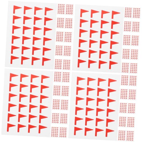 DOITOOL 4 Sätze Selbstklebende Aufkleber Dekorative Klassifizierungsaufkleber Für Notizen Dateien Und Kleine Rote Flaggenetiketten Für Effektives Markieren Und Organisieren 288 Stück * 4 von DOITOOL