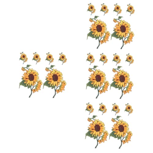 DOITOOL 4 Sätze Sonnenblumen Tuch Aufkleber Flecken Patch Bestickt Applikationen Stickerei Aufnäher Für Kleidung Nähen Kleidungsflicken Aufnäher Nähen Süßer Fleck Gelb Vlies 6 Stück * 4 von DOITOOL