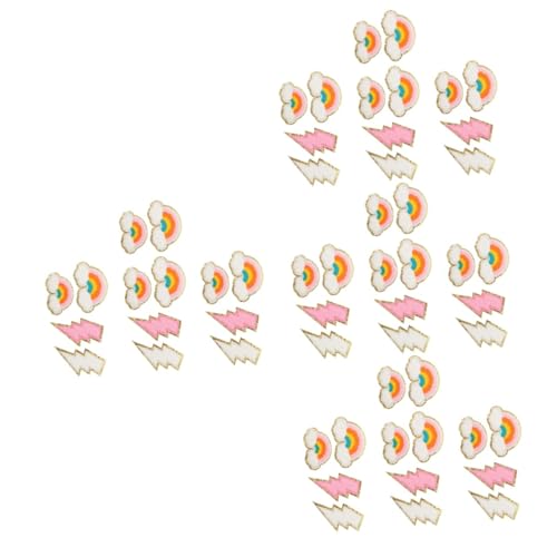 DOITOOL 4 Sätze Teiliges Aufbügelflicken Mit Cartoon Regenbogen Motiven Diy Applikationen Für Kleidung Taschen Und Bastelarbeiten Langlebig Und Farbenfroh 14 Stück * 4 von DOITOOL