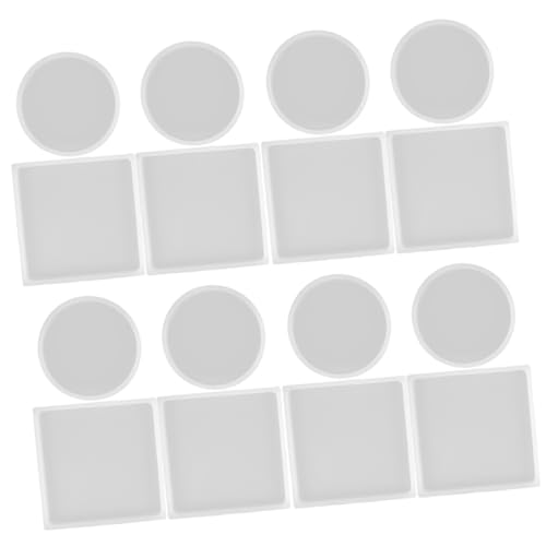 DOITOOL 4 Sätze Teiliges Silikonuntersetzer Mold Wiederverwendbare Formen Für Diy Projekte Runde Und Quadratische Gießformen Hochwertigem Für Dekoration Und 4 Stück * 4 DOITOOL 4 Sätze Teiliges Silikonuntersetzer Mold Wiederverwendbare Formen Für Diy Projekte Runde Und Quadratische Gießformen Hochwertigem Für Dekoration Und 4 Stück * 4 von DOITOOL