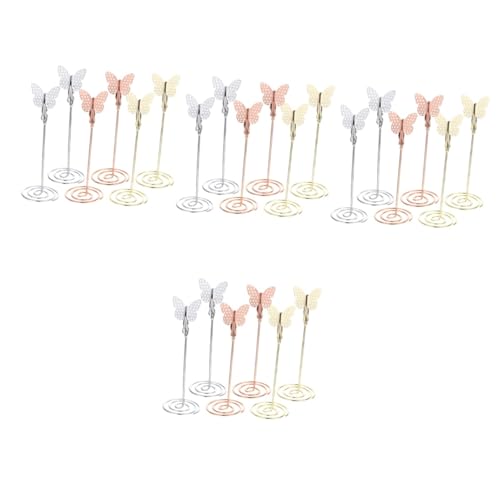 DOITOOL 4 Sätze Tischkartenhalter Schmetterlingsform Roségold Und Stabiler Fotohalter Für Hochzeiten Partys Und Restaurants Menükarten Und Notizen 6 Stück * 4 von DOITOOL