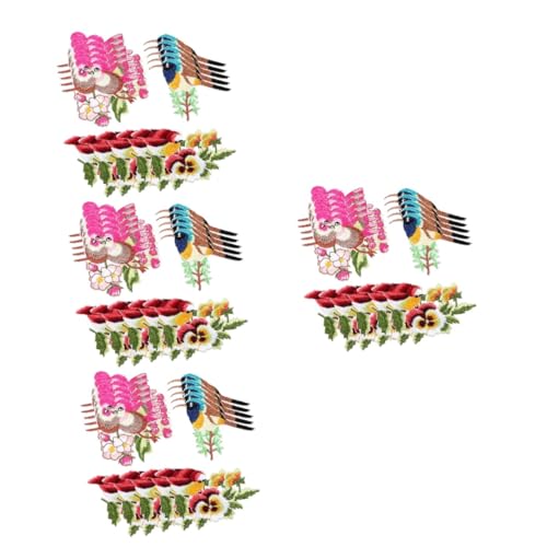 DOITOOL 4 Sätze Vögel Applikationen Aufnäher Für Diy Kleidung Patches Für Taschen Hüte Und Socken Zum Dekorieren Und Reparieren Von Kleidung 15 Stücke * 4 von DOITOOL