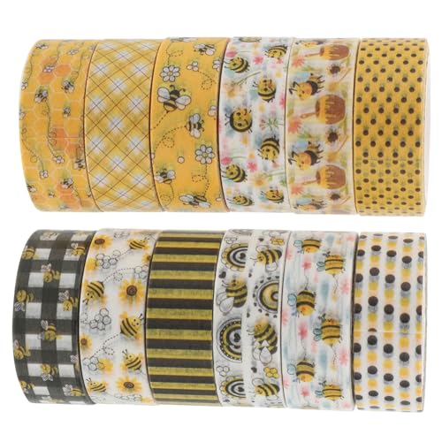 DOITOOL 4 Sätze Washi Tape Mit Bienenmotiven Dekoratives Scrapbooking Tape Für Diy Projekte Basteln Und Geschenkschmuck Vielseitig Einsetzbar Für Alben Tagebücher Und 12 Rollen * 4 von DOITOOL