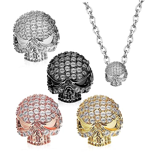 DOITOOL 4 Stck Teiliges Schädelkopf Zwischenperlen Metall für DIY Schmuckherstellung Leichte Skull Charms in Gold Silber Roségold Schwarz für Halsketten Armbänder Halloween Accessoires DOITOOL 4 Stck Teiliges Schädelkopf Zwischenperlen Metall für DIY Schmuckherstellung Leichte Skull Charms in Gold Silber Roségold Schwarz für Halsketten Armbänder Halloween Accessoires von DOITOOL