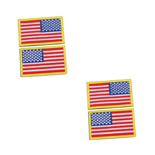 DOITOOL 4 Stck. Amerikanische Flagge Aufnäher Bestickte Abzeichen Vielseitige Kleidungspatches Dekorative Sticker für Jacken Shirts Mäntel Leicht Anzubringen Langlebig für DIY Fans von DOITOOL