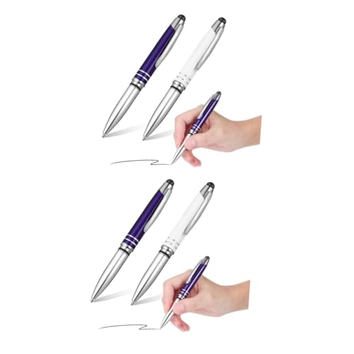 DOITOOL 4 Stck. Kugelschreiber mit LED Licht und Kapazitivem Touchscreen Stylus Schlanker Metallkorpus Komfortabel Praktisch für Büro und Unterwegs Teiliges Weiß und Blau DOITOOL 4 Stck. Kugelschreiber mit LED Licht und Kapazitivem Touchscreen Stylus Schlanker Metallkorpus Komfortabel Praktisch für Büro und Unterwegs Teiliges Weiß und Blau von DOITOOL