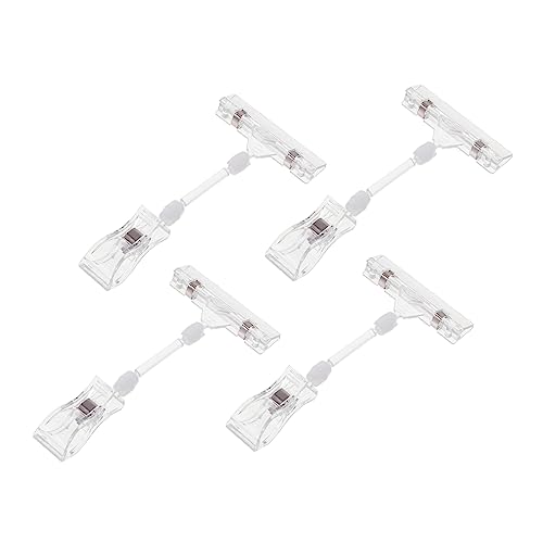 DOITOOL 4 Stück Anzeigenordner Regaletikettenhalter Etikettenhalter für den Einzelhandel Supermarkt-Tag-Clip Etiketten-Clips Stand Etikettenclip Werbeclip Preisständer Abs von DOITOOL