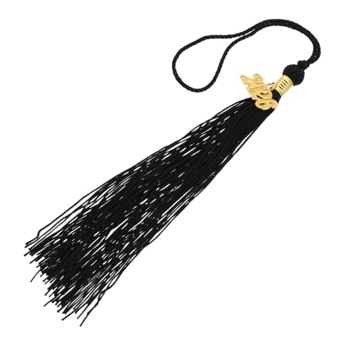 DOITOOL 4 Stück Arzthut Quasten Anhänger Grad Cup Photo Quasten Charme Quaste für Abschlussmütze Abschlussbild Cap Memorial Quaste Gedenk-Abschlussquaste Polyester Schwarz von DOITOOL