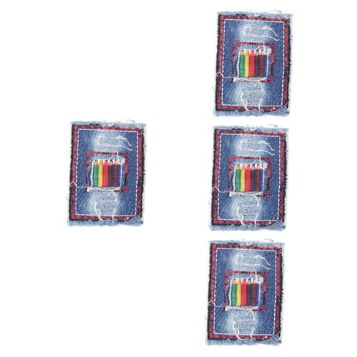 DOITOOL 4 Stück Aufbügelbare Jeans Patches für Kleidung DIY Bestickung Flicken zur Reparatur von Löchern für Jeans und Mehr Vielseitig Einsetzbar Einfach zu Verwenden von DOITOOL