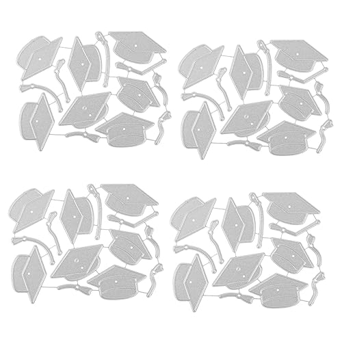 DOITOOL 4 Stück Bachelor -hutmesserform Stanzform Kappenform Kappe Geschnitten Abschluss-stanzform Abschluss-metallstanzform Stanzformen Rostfreier Stahl von DOITOOL