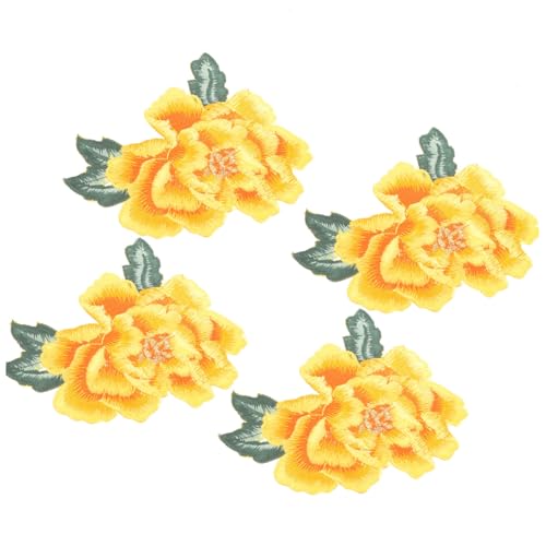 DOITOOL 4 Stück Blumenstickerei Patches DIY Aufbügelbare Applikationen für Kleidung Taschen Jeans Hüte und Bastelprojekte Sicher und Langlebig für Kreative Reparaturen von DOITOOL