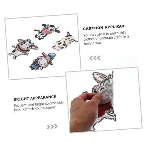 DOITOOL 4 Stück Bügelbild Kuh Patches Bestickte Applikationen für Kleidung DIY Tiermotiv Aufnäher für Jacken Taschen Hüte Jeans DOITOOL 4 Stück Bügelbild Kuh Patches Bestickte Applikationen für Kleidung DIY Tiermotiv Aufnäher für Jacken Taschen Hüte Jeans von DOITOOL