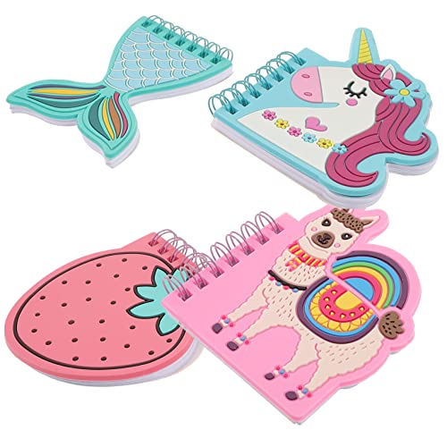 DOITOOL 4 Stück Cartoon Notizbuch mit Spiralbindung Notizblock für Büro und Schule Tragbares Memo Pad für Notizen Diäten und Wichtige Termine Zufälliger Stil von DOITOOL
