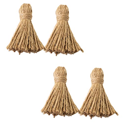 DOITOOL 4 Stück DIY Quasten Jute für Babyzimmerdekoration Handgemachte Kunsthandwerksmaterialien für Kreative Bastelprojekte Khaki von DOITOOL