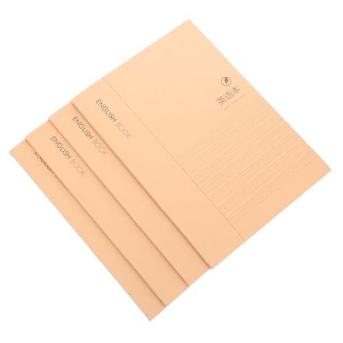 DOITOOL 4 Stück Englisch Notizbücher für Handschriftübungen Hochwertige Übungshefte für Augenschonendes Lernen Leicht und Tragbar für Schule Robuste Verarbeitung für Langlebigen Einsatz von DOITOOL