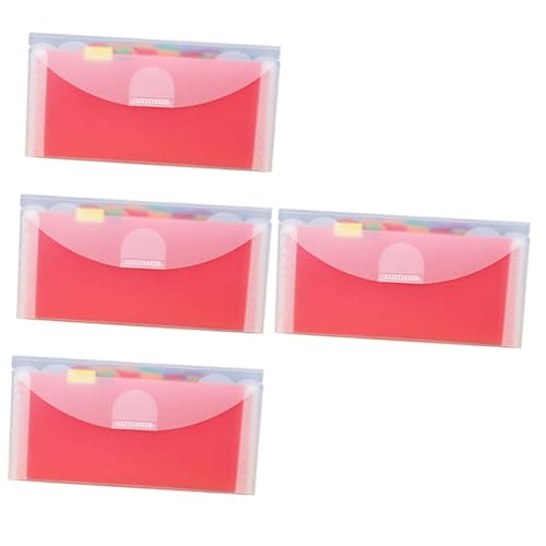 DOITOOL 4 Stück Faltbarer Aktenordner mit Mehreren Fächern Rainbow Accordion Folder aus Strapazierfähigem für Büro Schule und Zuhause zur Organisation von Dokumenten Quittungen und von DOITOOL